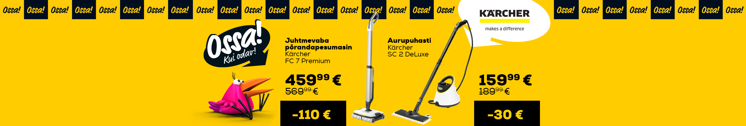 Ossa Winter 2023! Wow, what a low price! Kärcher floor scrubber and steam cleaner