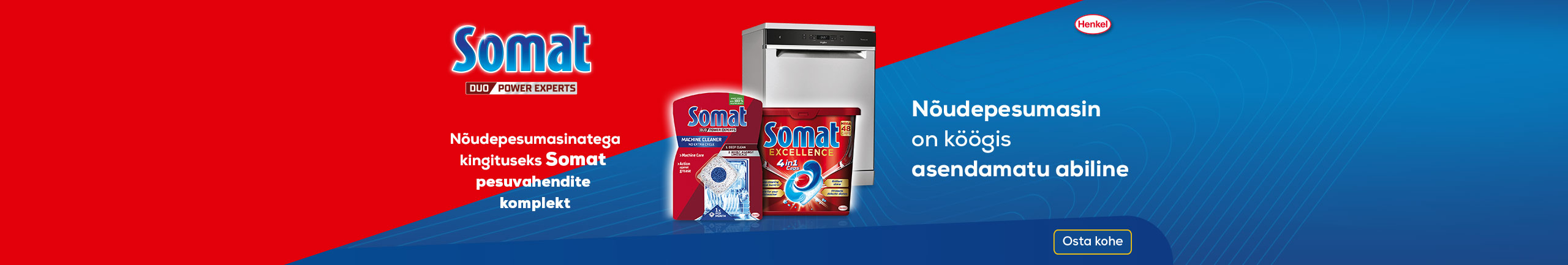 Nõudepesumasinatega kingituseks Somat pesuvahendite komplekt!
