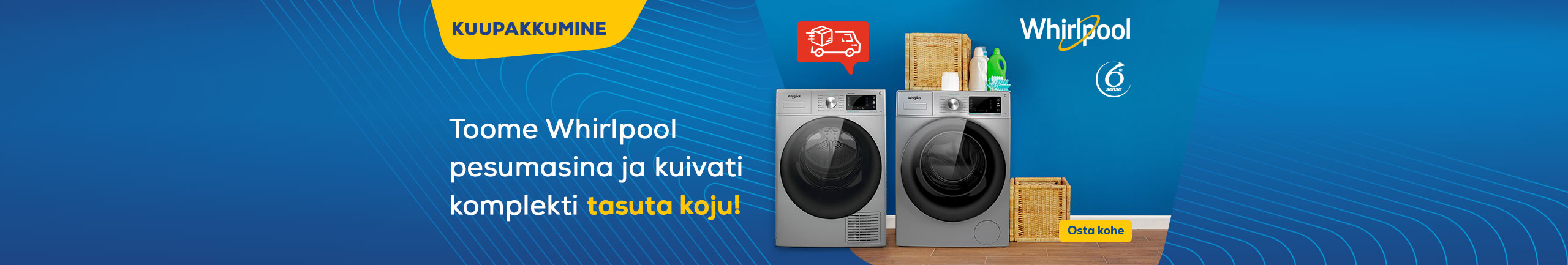 Free delivery for Whirlpool washer-dryer set!