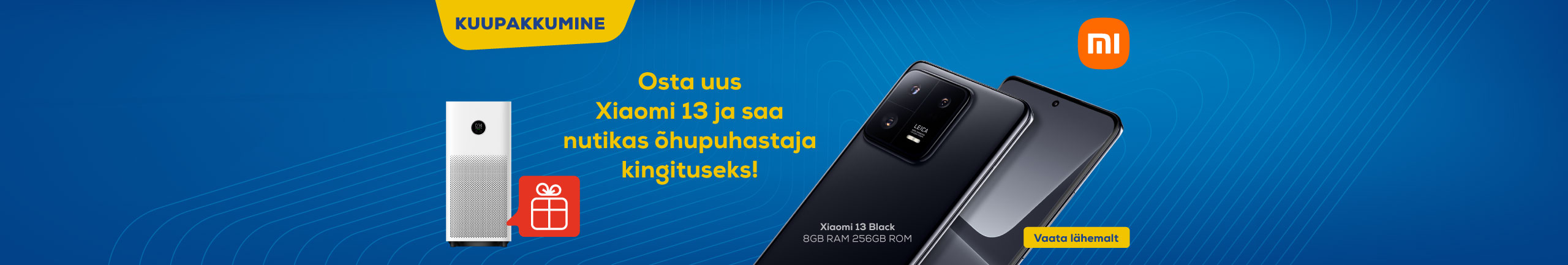 Osta uus Xiaomi 13 nutitelefon ja saa nutikas Xiaomi õhupuhastaja kingituseks!