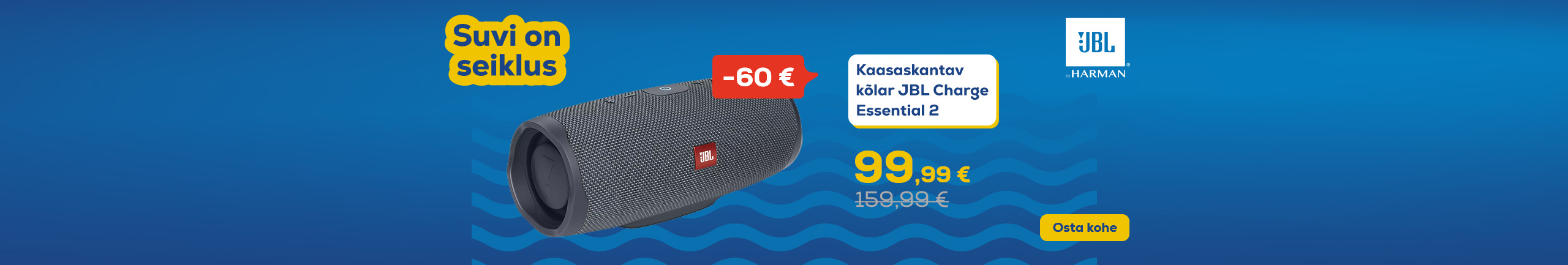 Summer is an adventure! Portable speaker, JBL Charge Essential 2