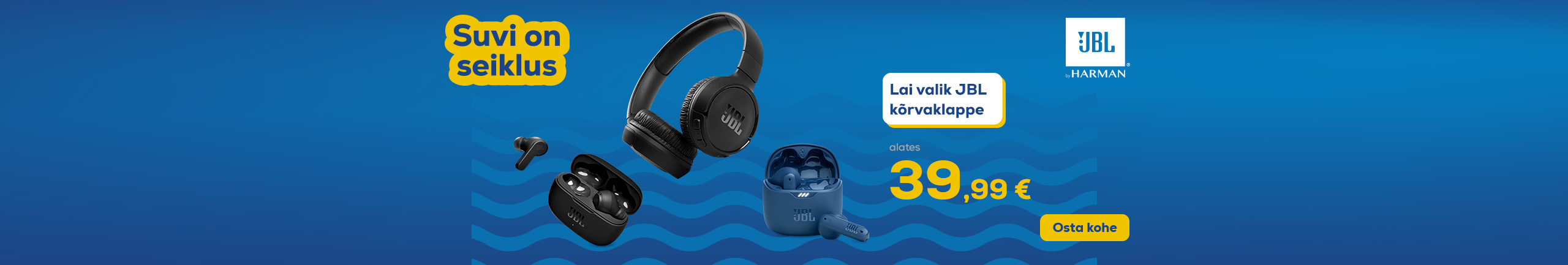 Suvi on seiklus! Lai valik JBL kõrvaklappe alates 39,99€