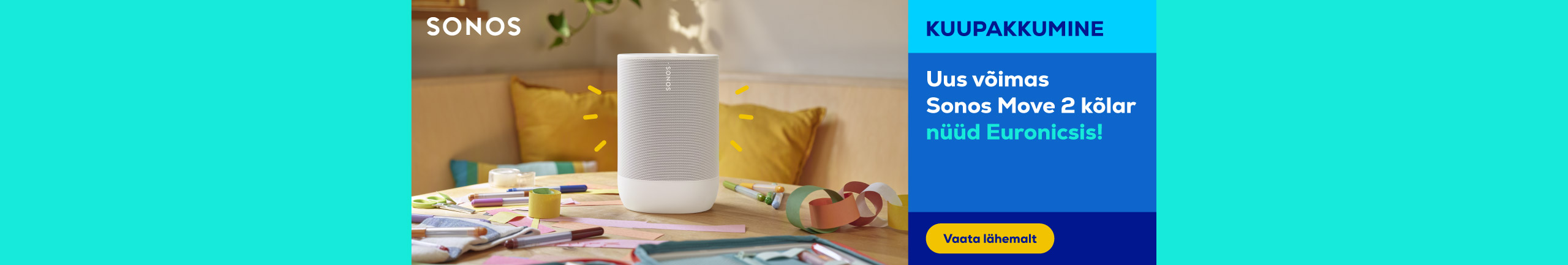 New powerful Sonos Move 2 speaker now in Euronics!