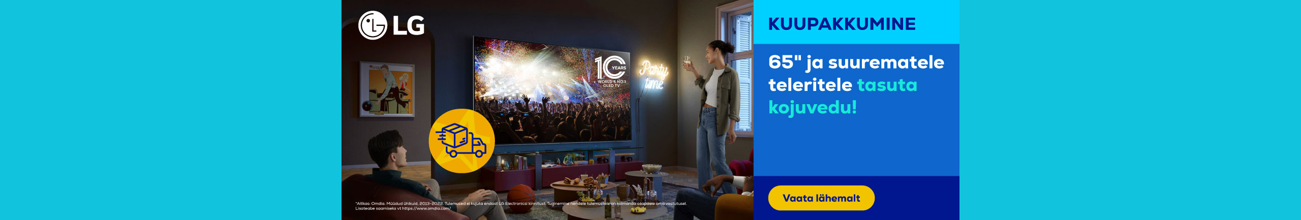 LG 65" ja suuremate telerite tasuta kojuvedu!