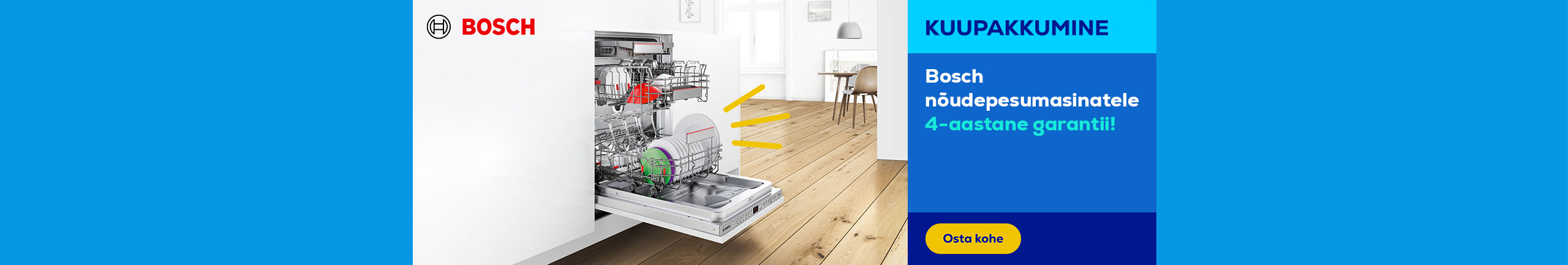 Bosch nõudepesumasinatele 4-aastane garantii!