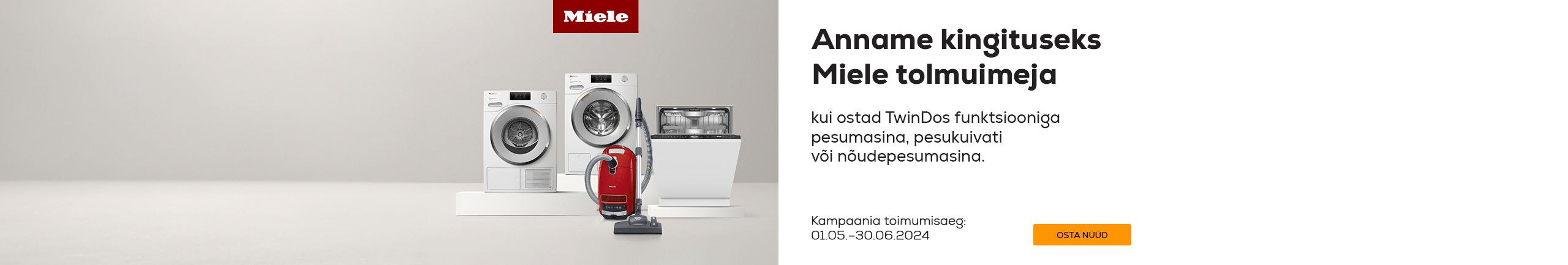 Buy selected Miele products and receive a vacuum cleaner as a gift