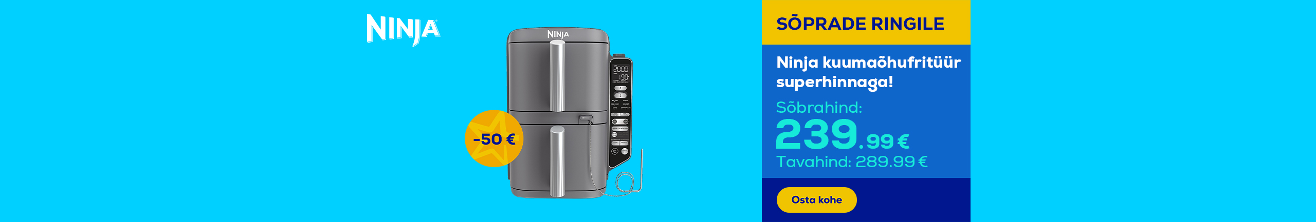 NINJA hot air fryer with a thermometer at a super price!