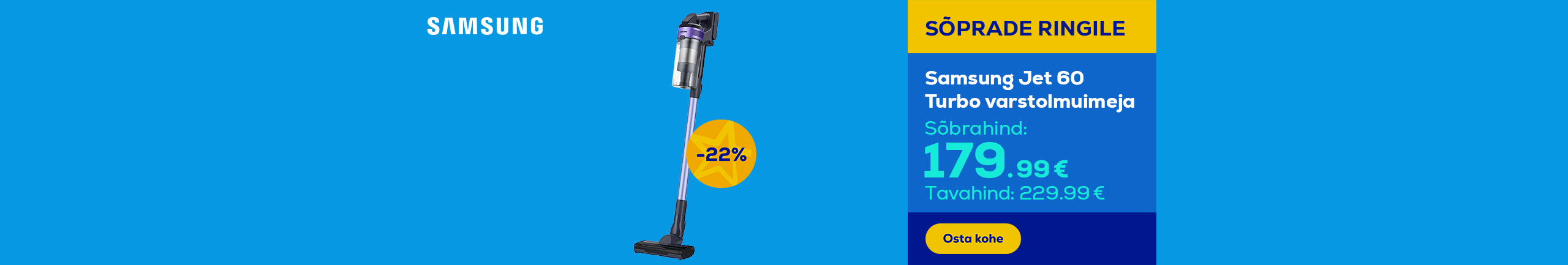 Cordless vacuum cleaner Samsung Jet 60 Turbo 
