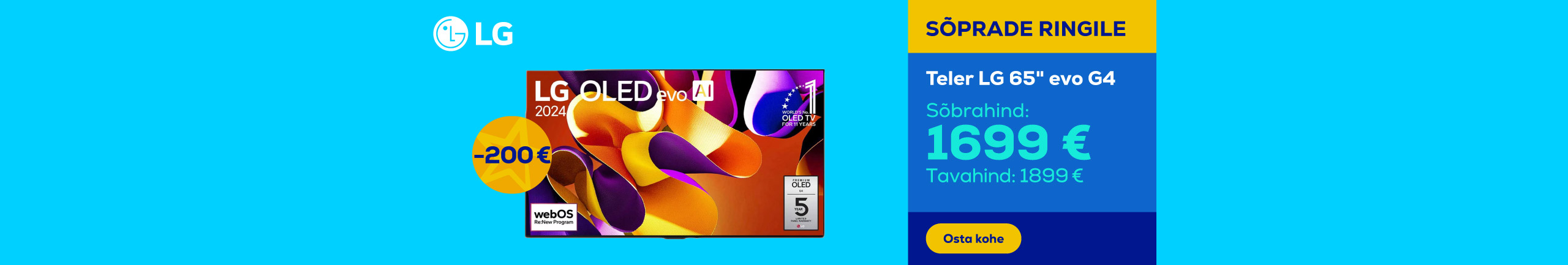 LG TV 65" evo G4