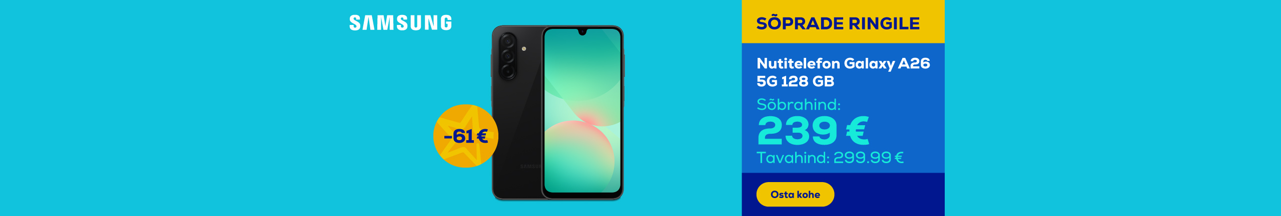 Good offer for the Samsung Galaxy A26 5G smartphone!