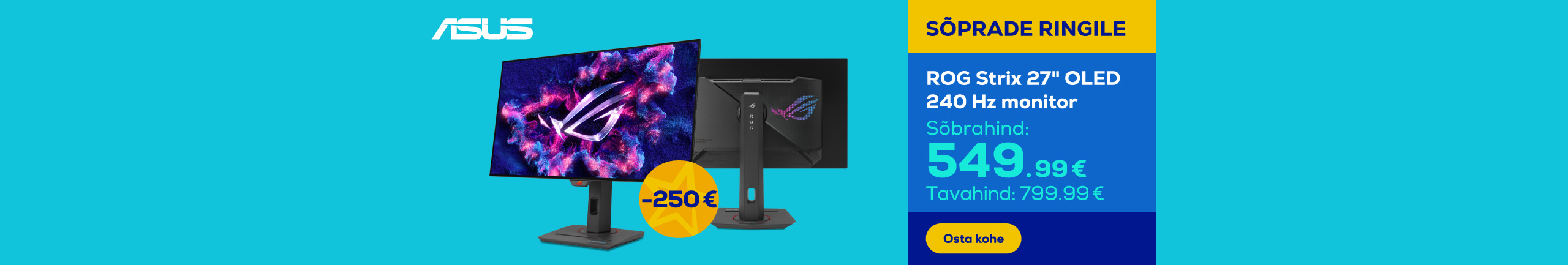 27" OLED 240 Hz monitor Asus ROG Strix