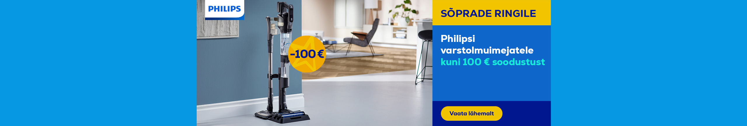 Up to €100 discount on Philips cordless vacuum cleaner