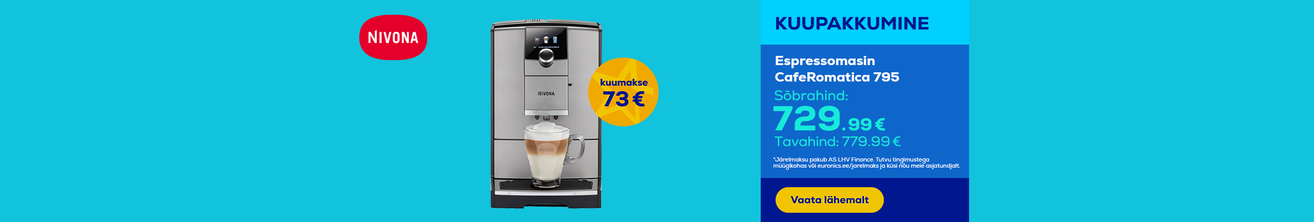 Nivona espresso coffee machines - 0% interest for 10 months, 0€ deposit, 0€ contract fee