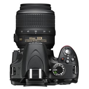 Peegelkaamera D3200 ja 18–55mm VR II & adapter, Nikon