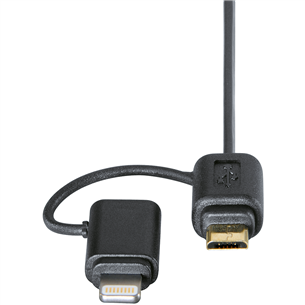 Micro USB-Lightning sissetõmmatav juhe 1,2 m, Hama
