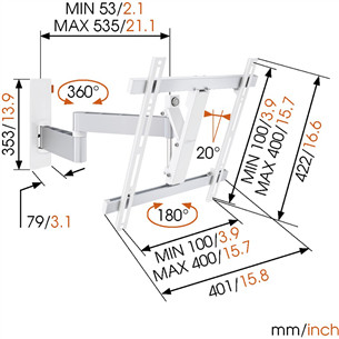 Teleri seinakinnitus Vogel´s W53071 (32-55")