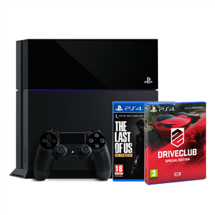 PlayStation 4 ja Driveclub + The Last One of Us Remastered mäng, Sony