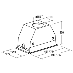 Built - in cooker hood, Cata (645 m³/h)