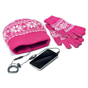 Зимняя шапка-наушники + сенсорные перчатки, Celly