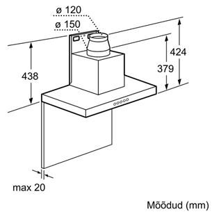 Wall-mounted cooker hood, Bosch / 680 m³/h