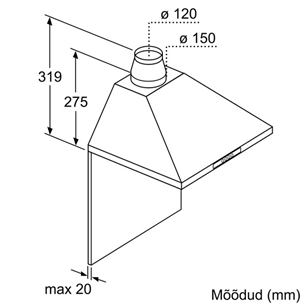 Настенная вытяжка, Bosch / 390 м³/ч