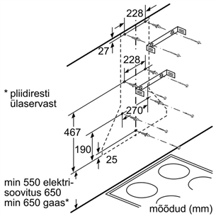 Seinale paigaldatav õhupuhasti Bosch (390 m³/h)