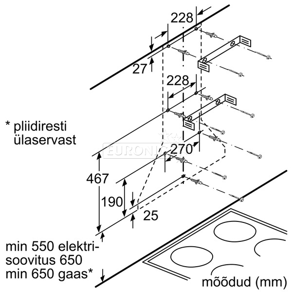 Wall-mounted cooker hood Bosch (390 m³/h)