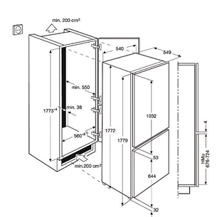 Integreeritav külmik Electrolux (178 cm)