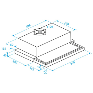 Built-in hood Beko / 280 m³/h