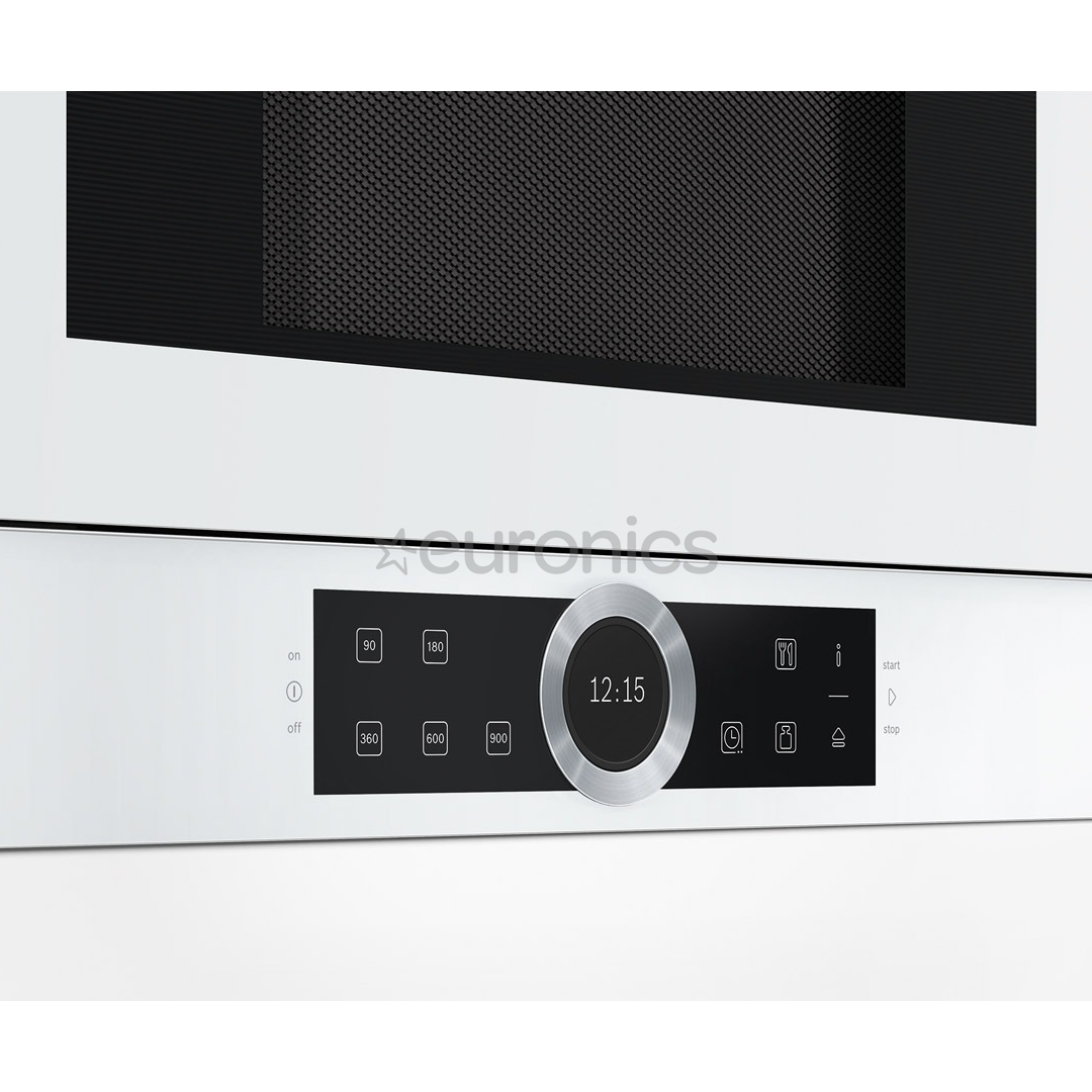Bosch, 21 л, 900 Вт, открывается правой рукой, белый - Интегрируемая микроволновая печь