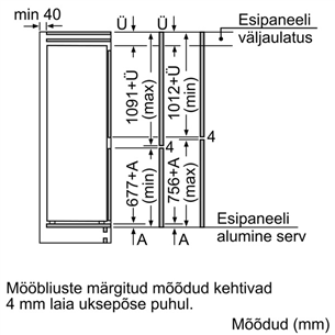 Built-in refrigerator Bosch (178 cm)