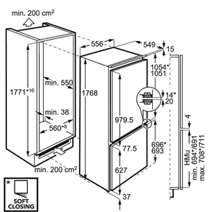 Интегрируемый холодильник, AEG / высота ниши: 178 см