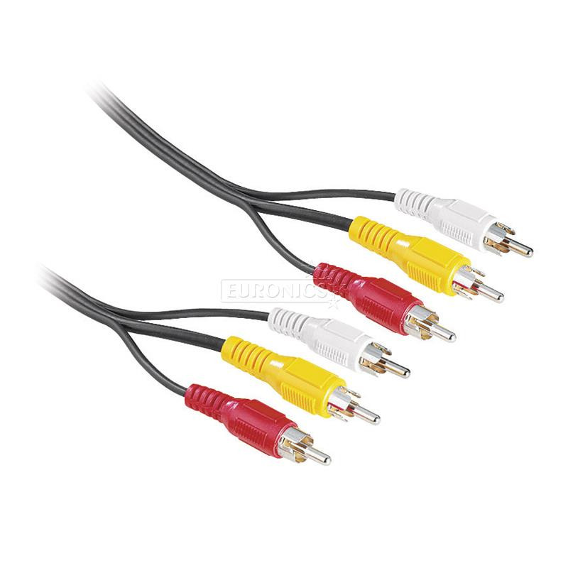 Hama, 3x RCA -> 3x RCA, длина 2 м, черный - Кабель