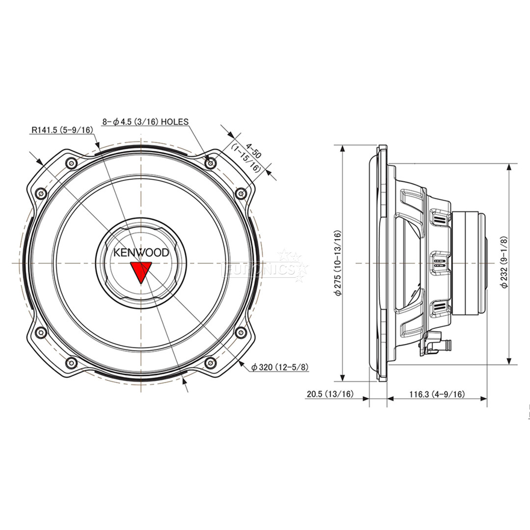 12" subwoofer KFC-PS3016W, Kenwood