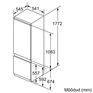 Интегрируемый холодильник Bosch LowFrost (высота 178 см)
