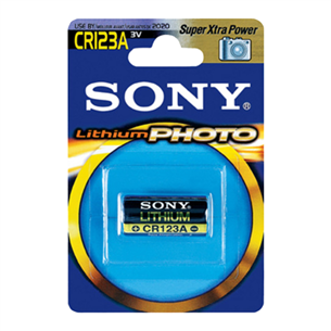 1 x CR123A liitium patarei Sony
