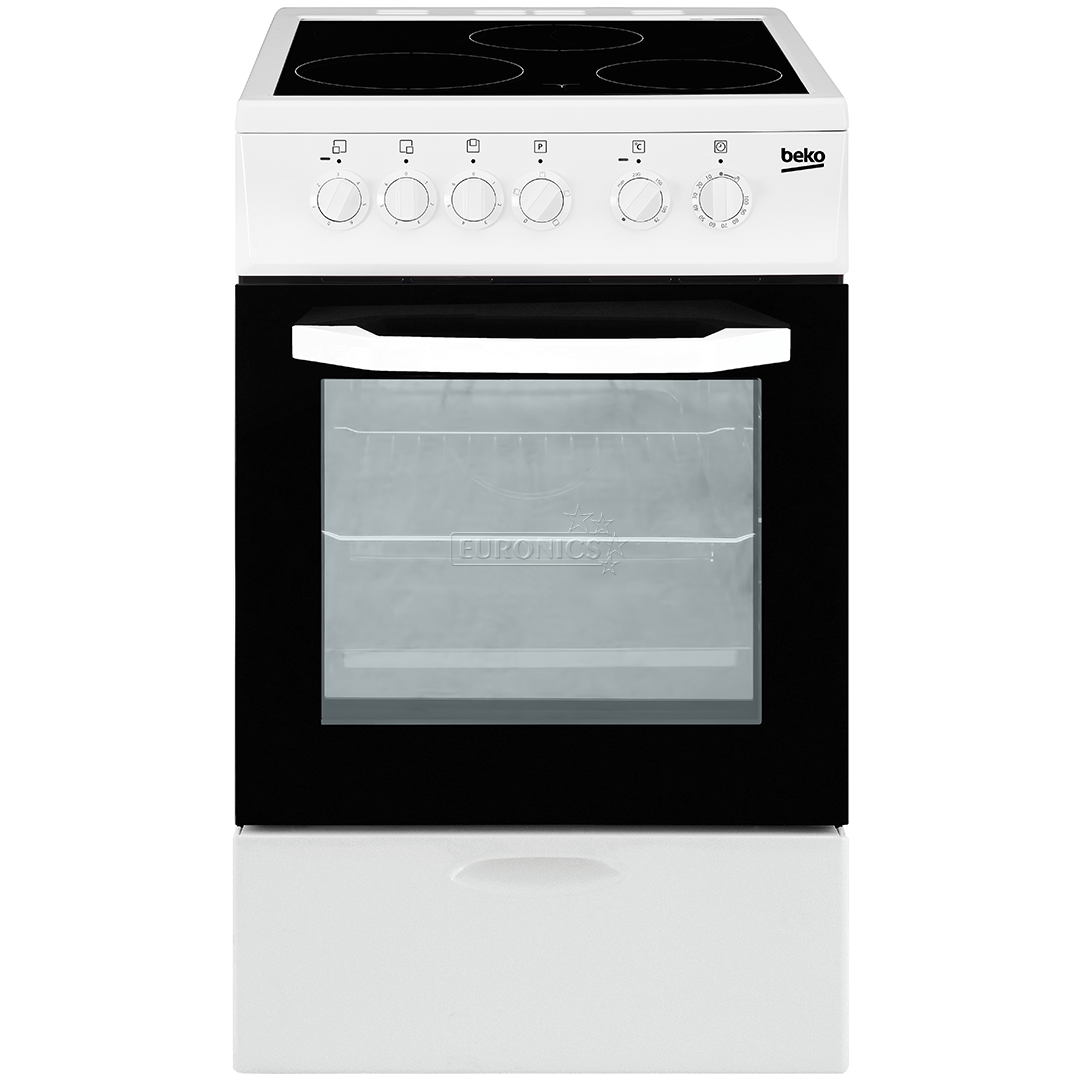 Beko, 54 л, белый/черный - Отдельностоящая керамическая плита