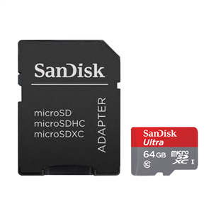 Adapteriga MicroSDXC mälukaart (64 GB), SanDisk