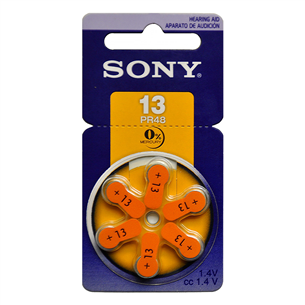 Батарейки для слухового аппарата Hearing aid 13, Sony / 6 шт