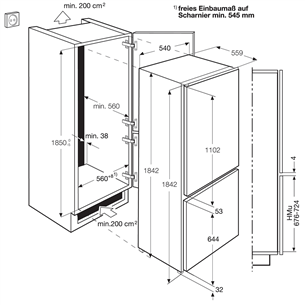 Built-in Refrigerator Electrolux (185 cm)