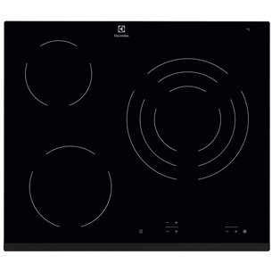 Electrolux, laius 59 cm, raamita, must - Integreeritav keraamiline pliidiplaat