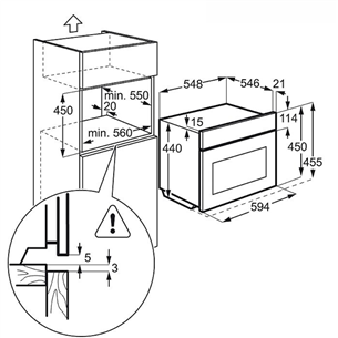 Integreeritav kompaktahi mikrolaineahjuga Electrolux (43 L)