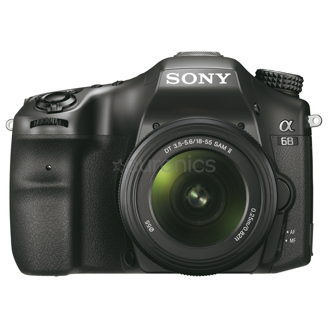 Peegelkaamera Sony α68 + objektiiv DT 18–55mm F3.5–5.6 SAM II