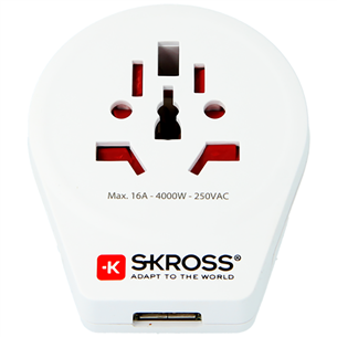 Reisiadapter World to Europe USB SKROSS