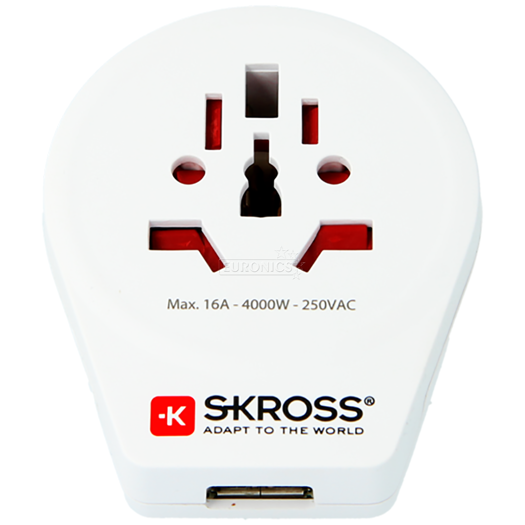 Reisiadapter World to Europe USB SKROSS