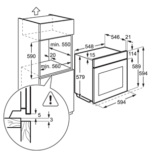 Built-in oven, Electrolux / capacity: 71 L