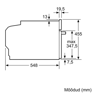 Bosch, mikrolainefunktsiooniga, 45 L, roostevaba teras/must - Integreeritav kompaktahi