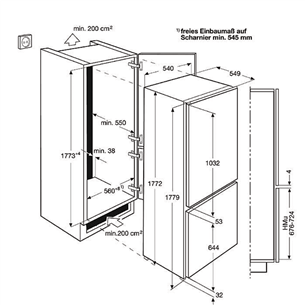 Built in refrigerator Electrolux (178 cm)