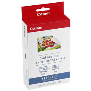 Color Ink and Label pack Canon KC-18IF