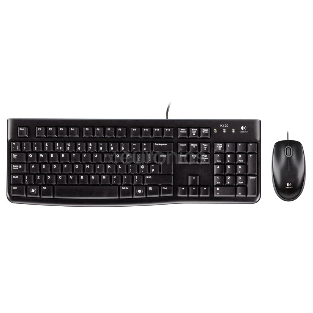 Logitech MK120, US, must - Klaviatuur + hiir